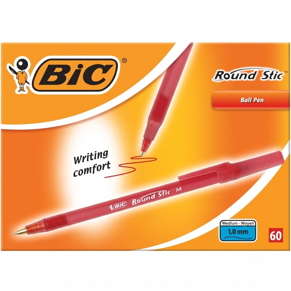 BIC Round Stic Tükenmez Kırmızı 1 mm 60lı