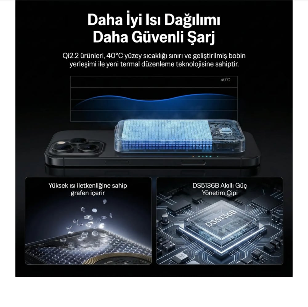 Bix PB121 25W Magsafe Kablosuz Powerbank 10000 Mah Dark Blue