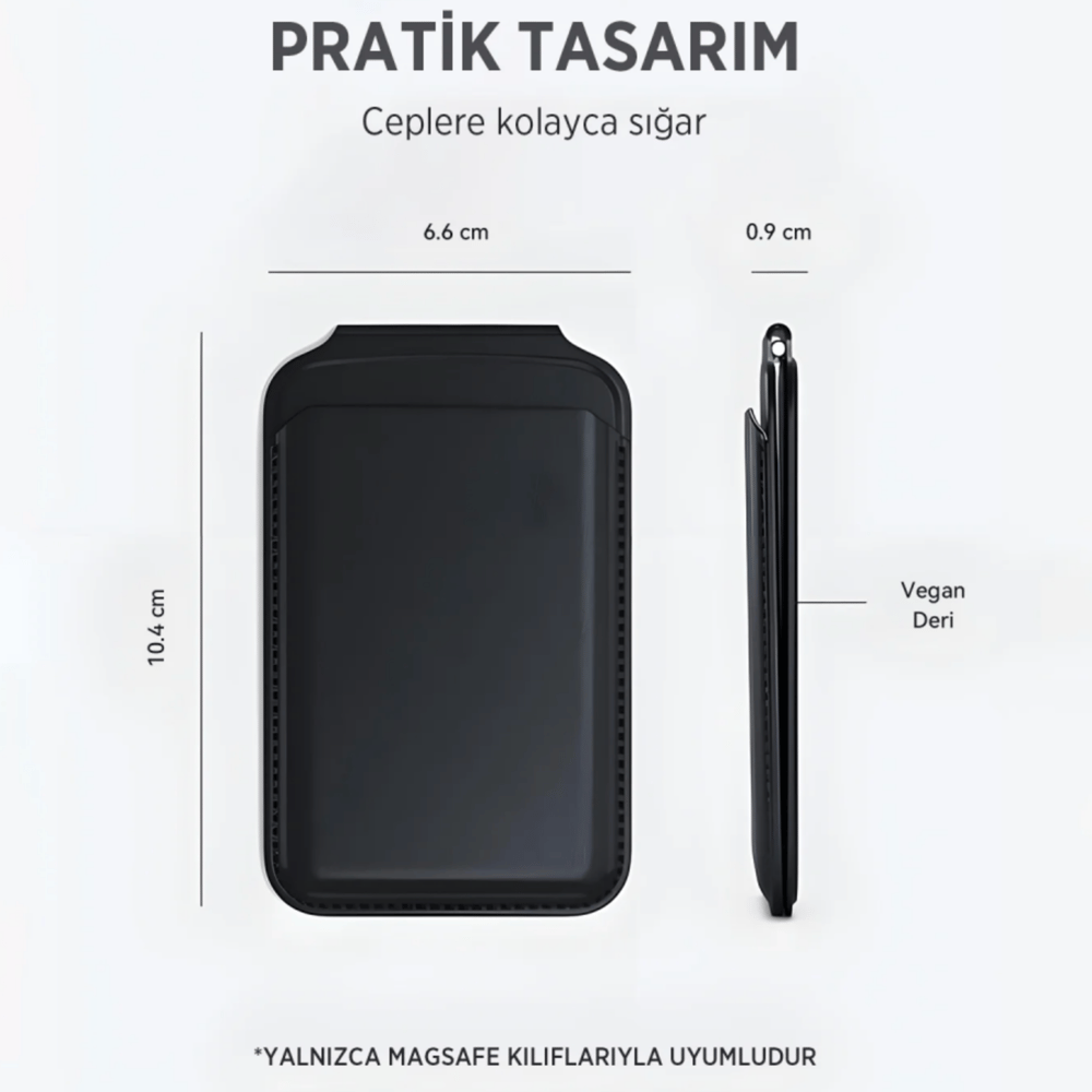Bix TMW1 MagSafe Pocket Wallet Siyah