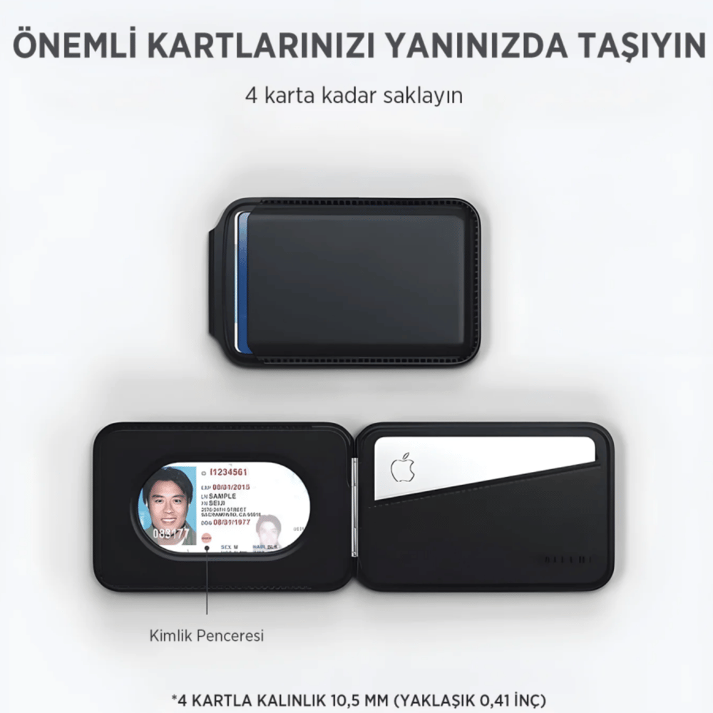 Bix TMW1 MagSafe Pocket Wallet Siyah