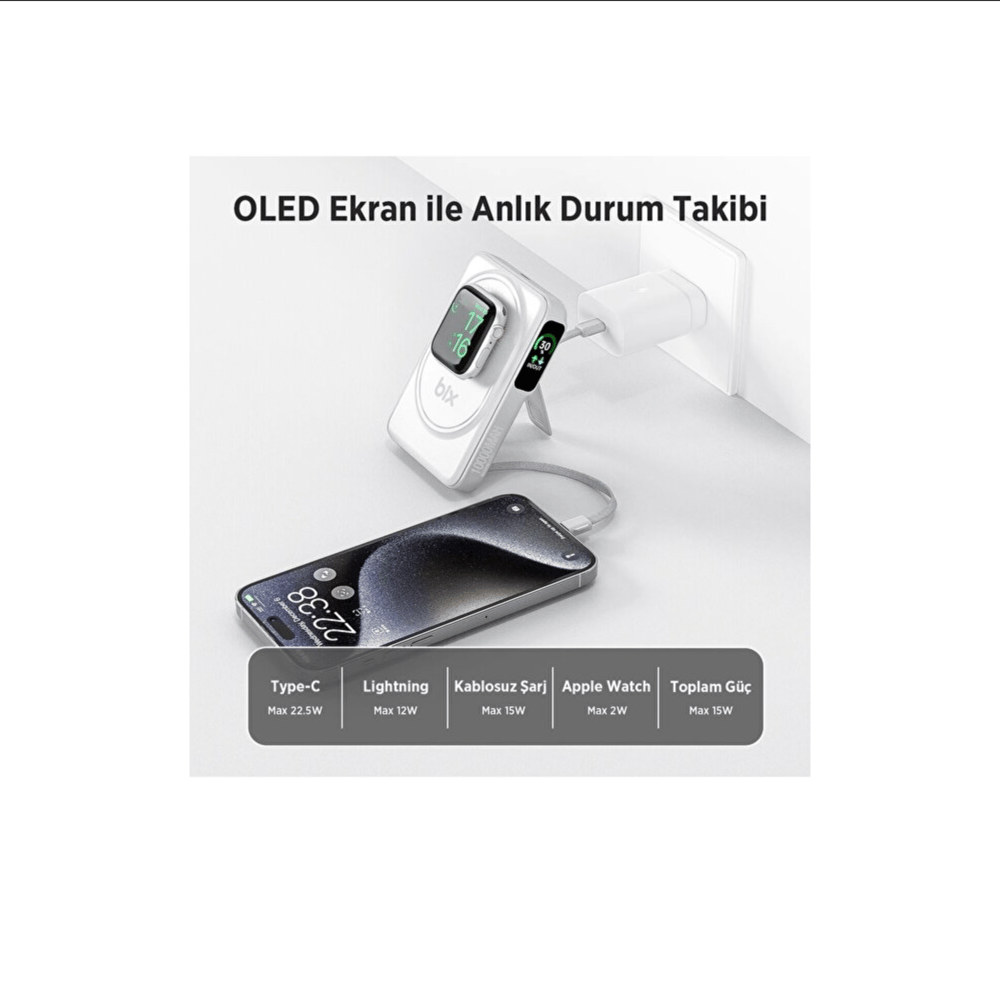 Bix TPB16 10000 Mah Powerbank Taşınabilir Şarj Cihazı