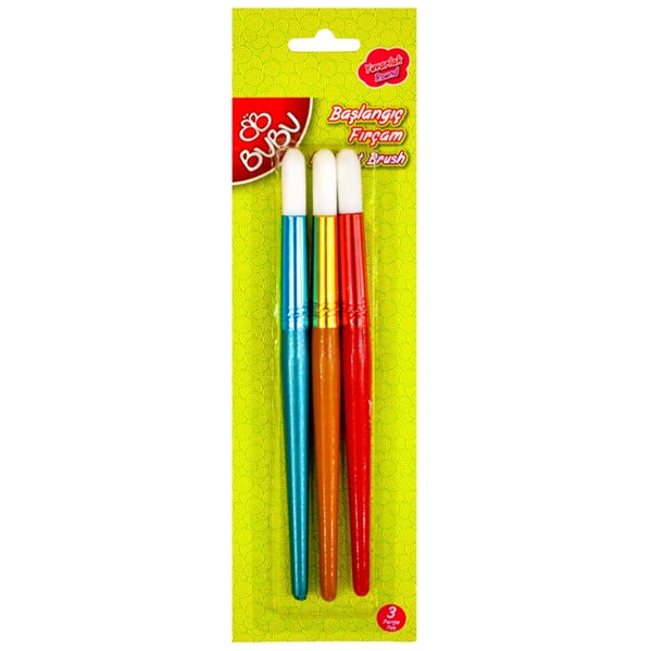 Bu-Bu Başlangıç Fırçam Yuvarlak 3 Parça Set Okul ve Hobi Kullanımı