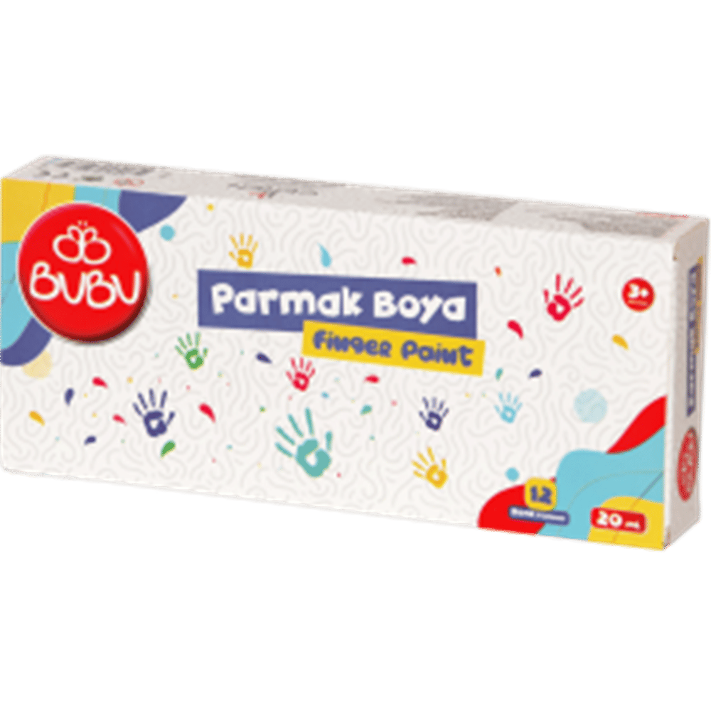 BU-BU PARMAK BOYA 12 RENK BİRLEŞİK POT 20 ML.