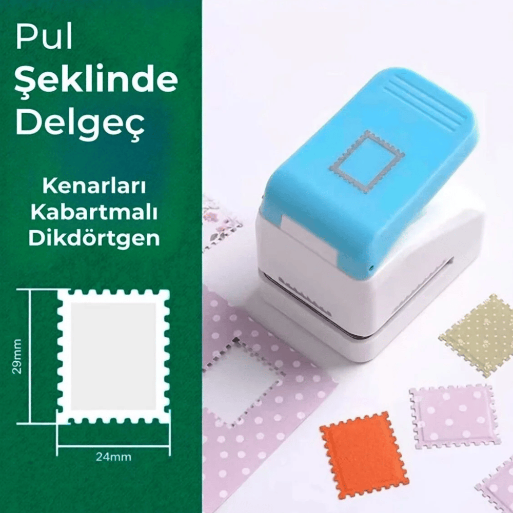 Bu-Bu Şekilli EVA Ve Kağıt Delgeç Kabartmali Pul 23.9 x 28.7 mm
