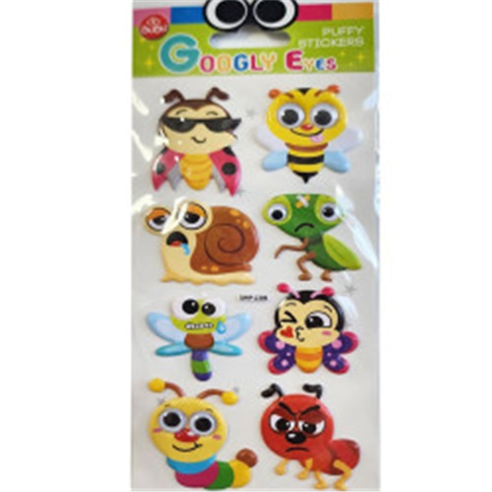 BUBU-SWP-2108 BU-BU PUFFY STICKERS OYNAR GÖZLÜ BOCEKLER 9X21