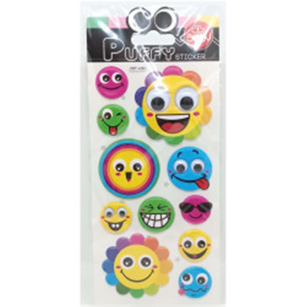 BUBU-SWP-2202 BU-BU PUFFY STICKERS OYNAR GÖZLÜ GULEN CICEKLER 9X21