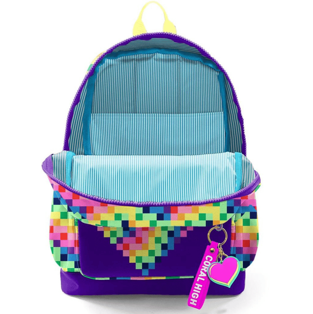 Coral High 33208 Pixel Kalp Desenli Sırt Çantası 