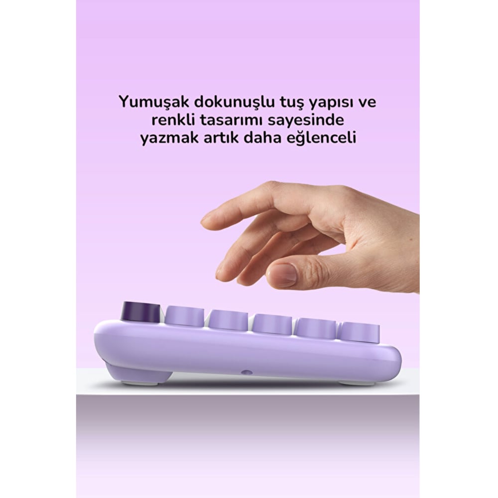 Daxi MK-340 Bluetooth Kablosuz Klavye Mouse Set Lavanta Retro