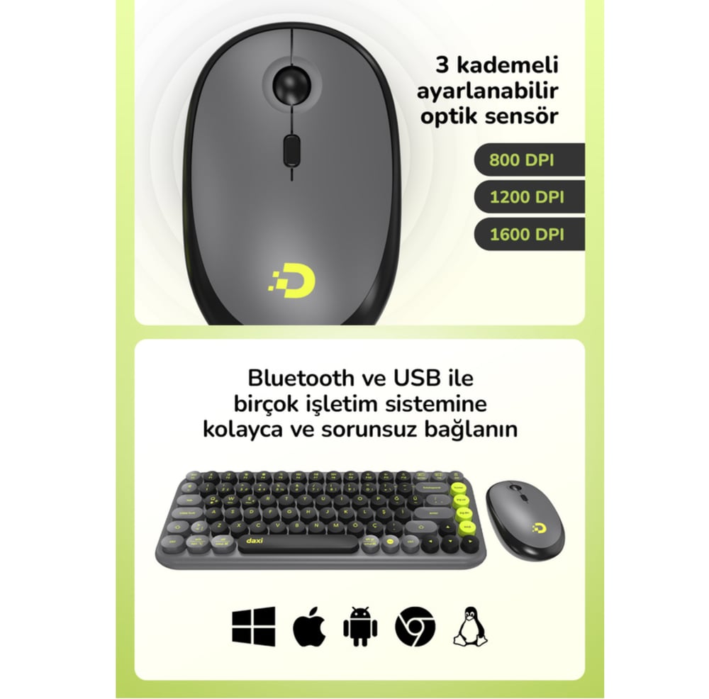  MK340 Mood Keys Combo Kablosuz Bluetooth Klavye Mouse Seti 