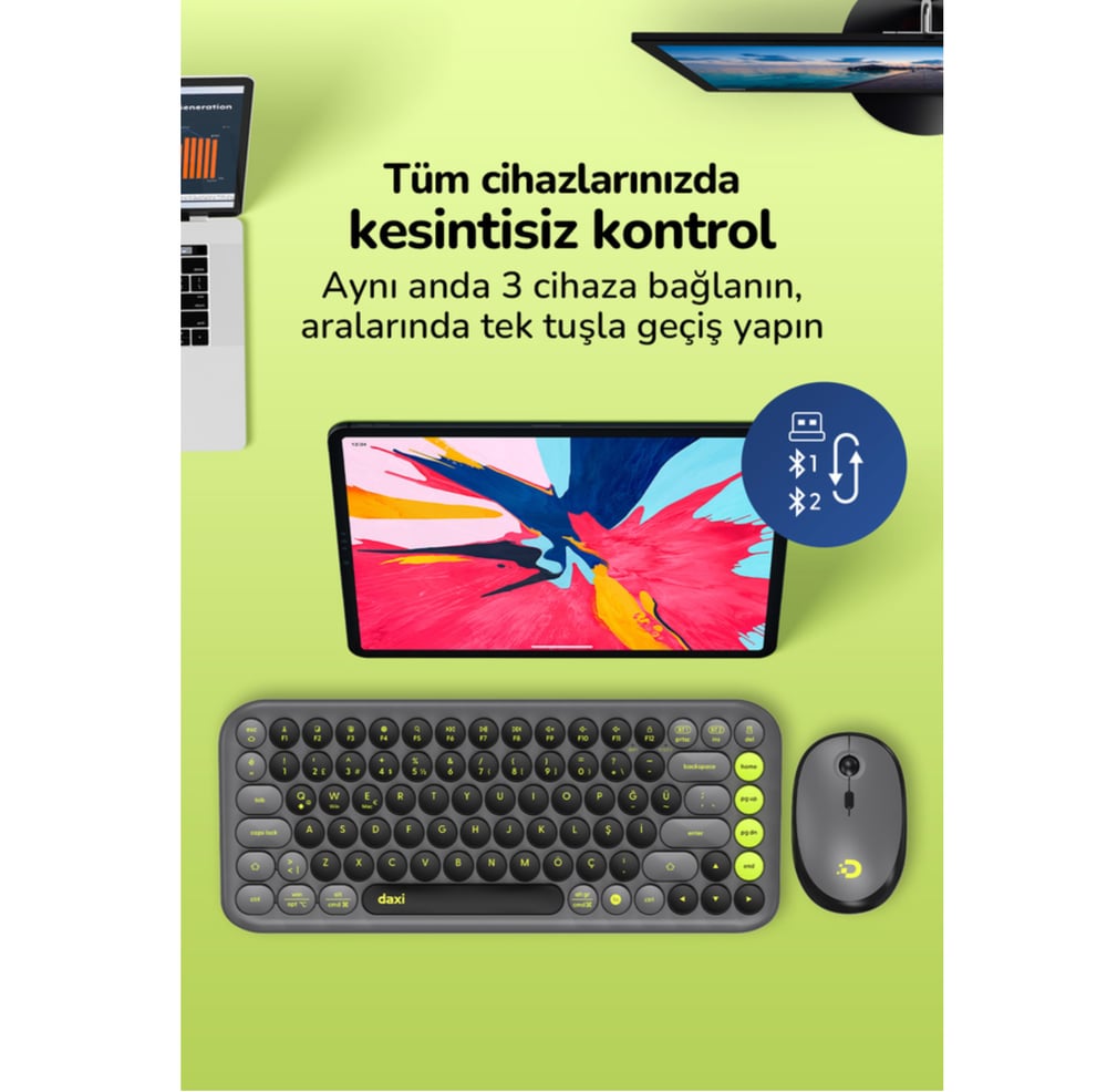  MK340 Mood Keys Combo Kablosuz Bluetooth Klavye Mouse Seti 