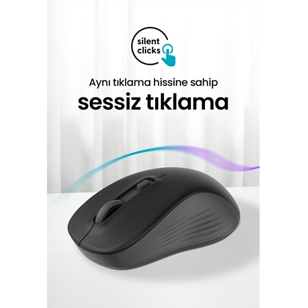Daxi MX-100 Comfort Plus 2.4 GHz Sessiz Kablosuz Mouse Siyah