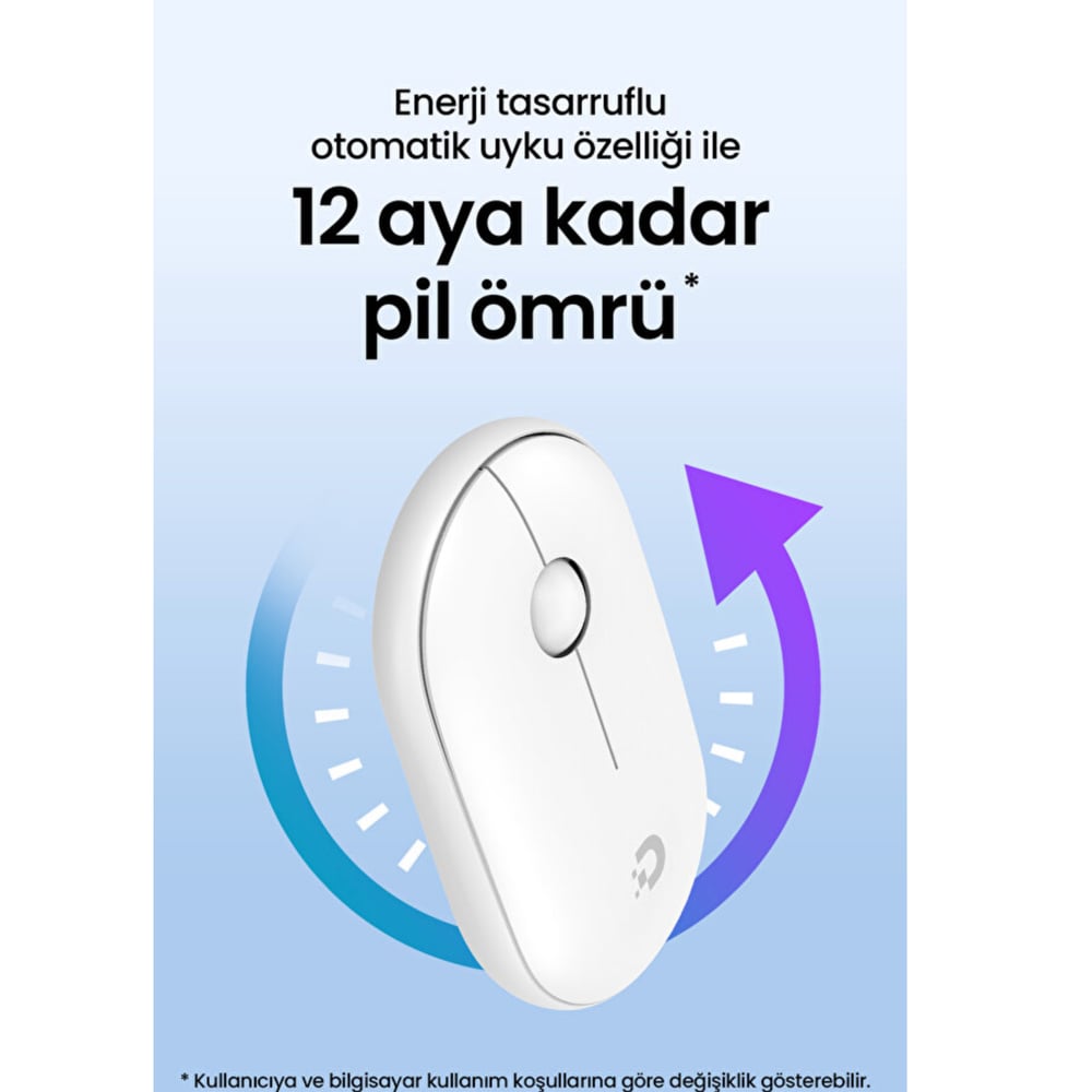 Daxi MX-300 Beyaz Bluetooth ve 2.4GHz Kablosuz Mouse
