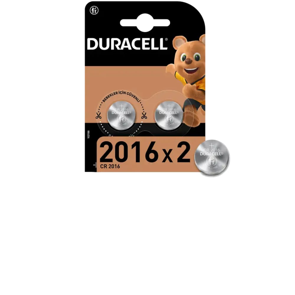 Duracell CR2016 3V Lityum Düğme Pil 2li