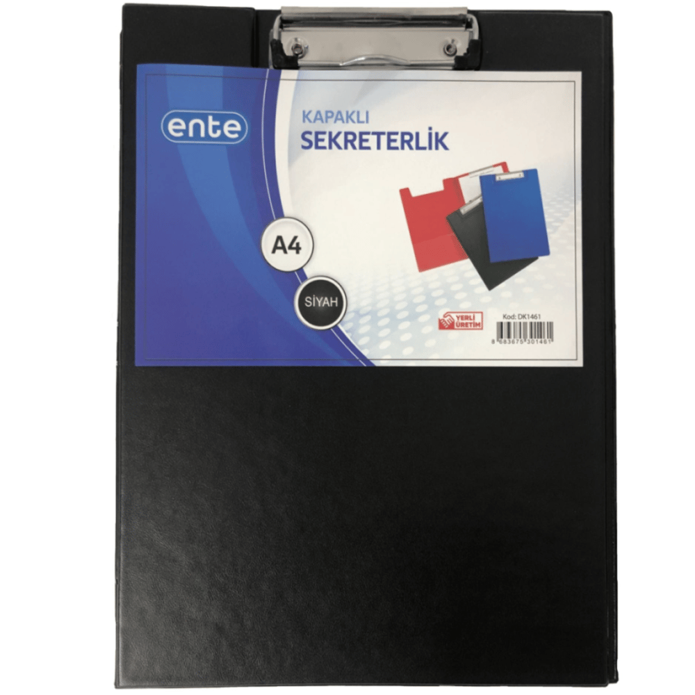 Ente A4 Kapaklı Sekreterlik Siyah Evrak Tutucu 
