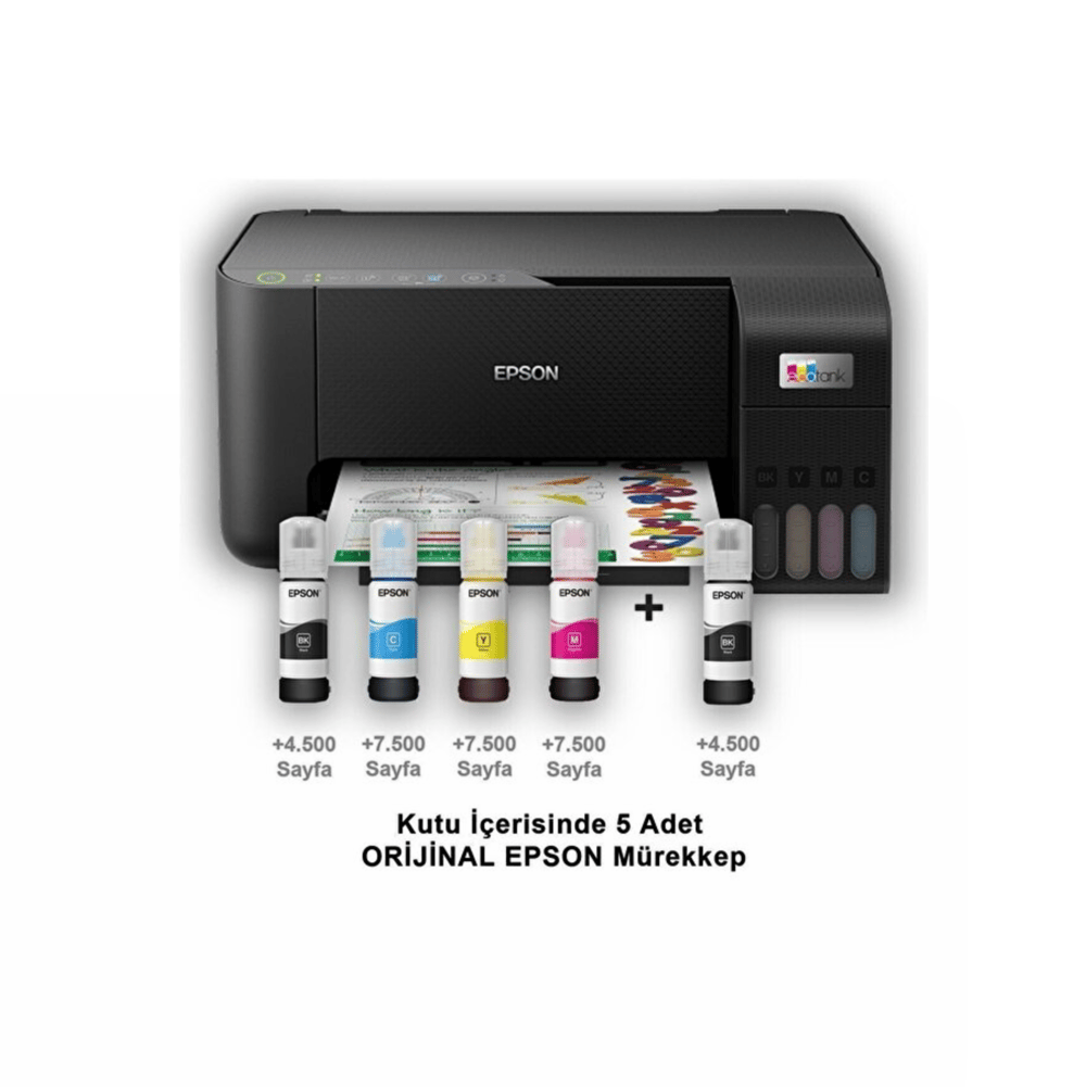 Epson EcoTank L3250 Wi-Fi + Tarayıcı + Fotokopi Renkli Çok Fonksiyonlu Tanklı Mürekkep Püskürtmeli Yazıcı