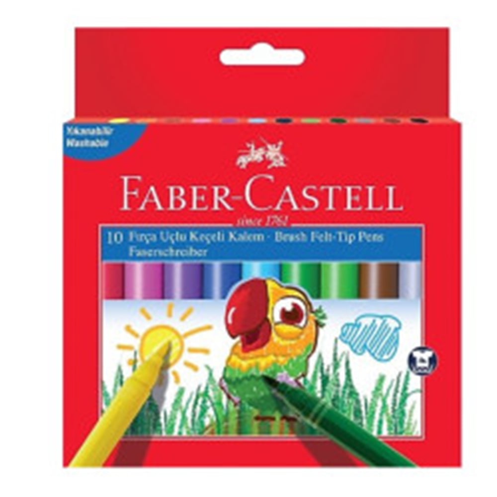 FABER KEÇELİ KALEM JUMBO 10 RENK FIRÇA UÇ