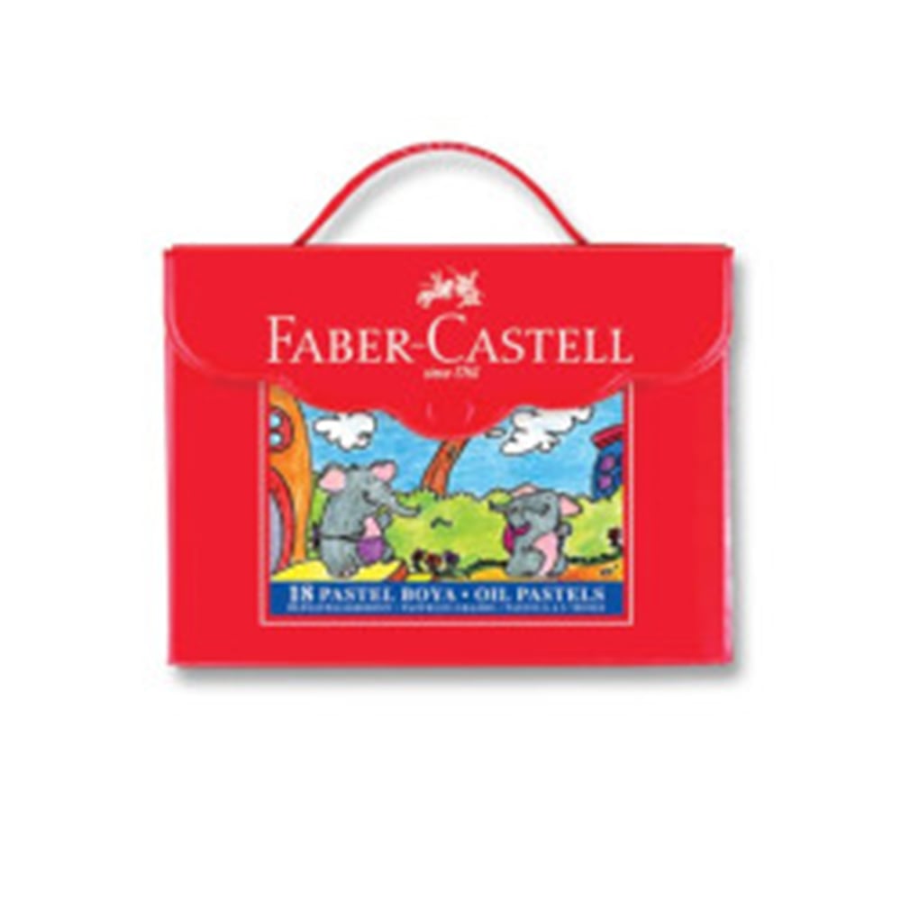 FABER PASTEL BOYA 18 RENK PLASTİK ÇANTALI TUTUCAKLI