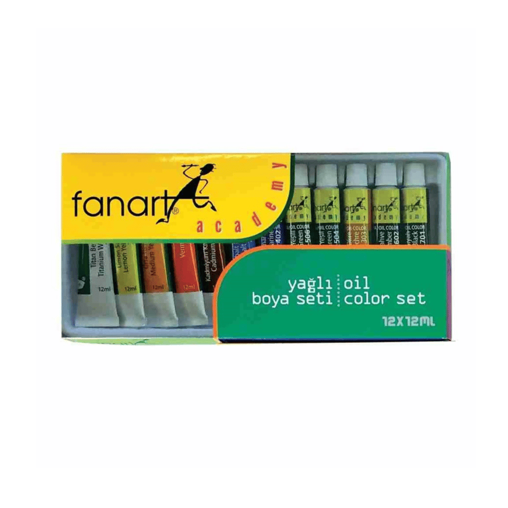 Fanart Academy 12x12 ml 12 Renk Yağlı Boya Seti 