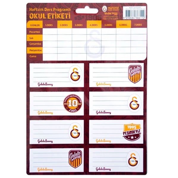 GALATASARAY OKUL ETİKETİ DERS PROGRAMLİ 3YP
