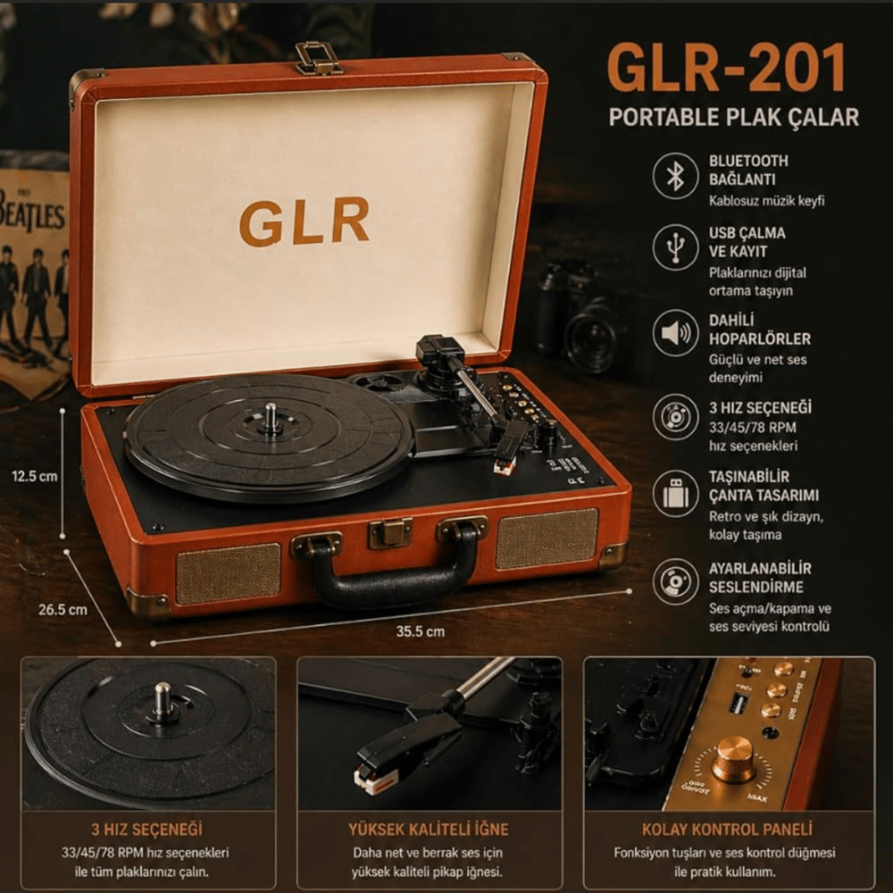 Glrtech Music Player FM GLR-201 Taşınabilir Müzik Çalar