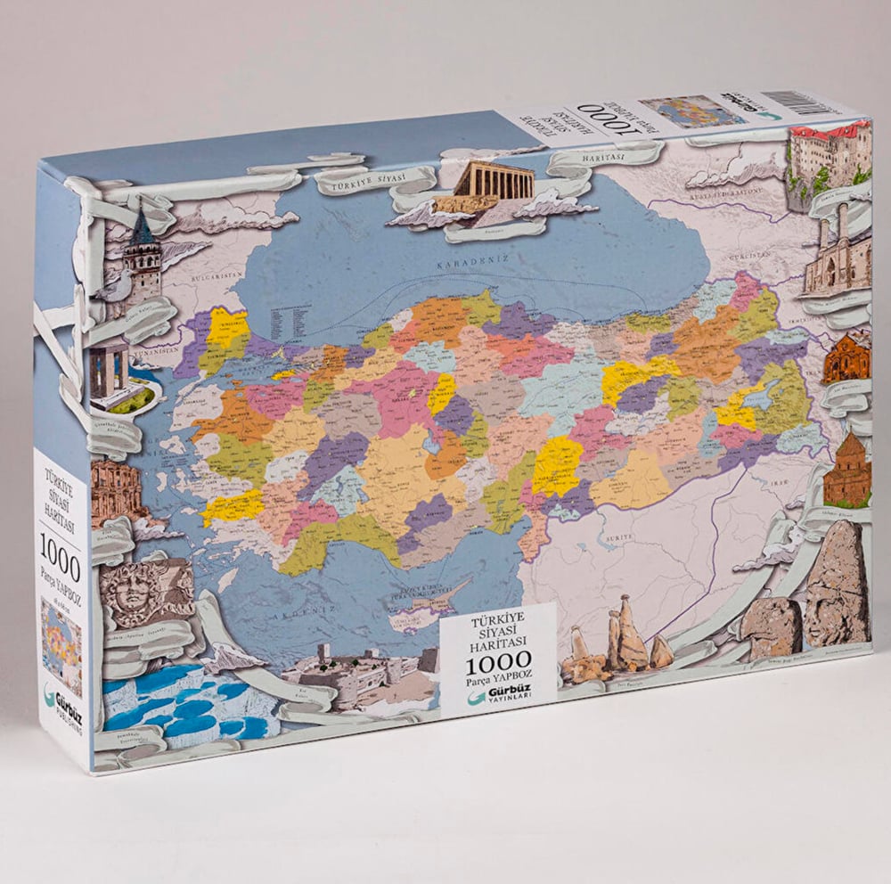 Gürbüz Türkiye Siyasi Haritası 1000 Parça Yapboz Puzzle 