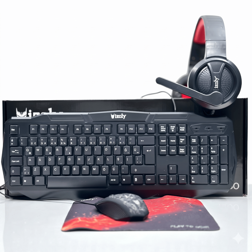 İZOLY SPECTRE 4 İN 1 GAMİN COMBO KLAVYE-MOUSE-KULAKLIK-MOUSEPAD SETİ