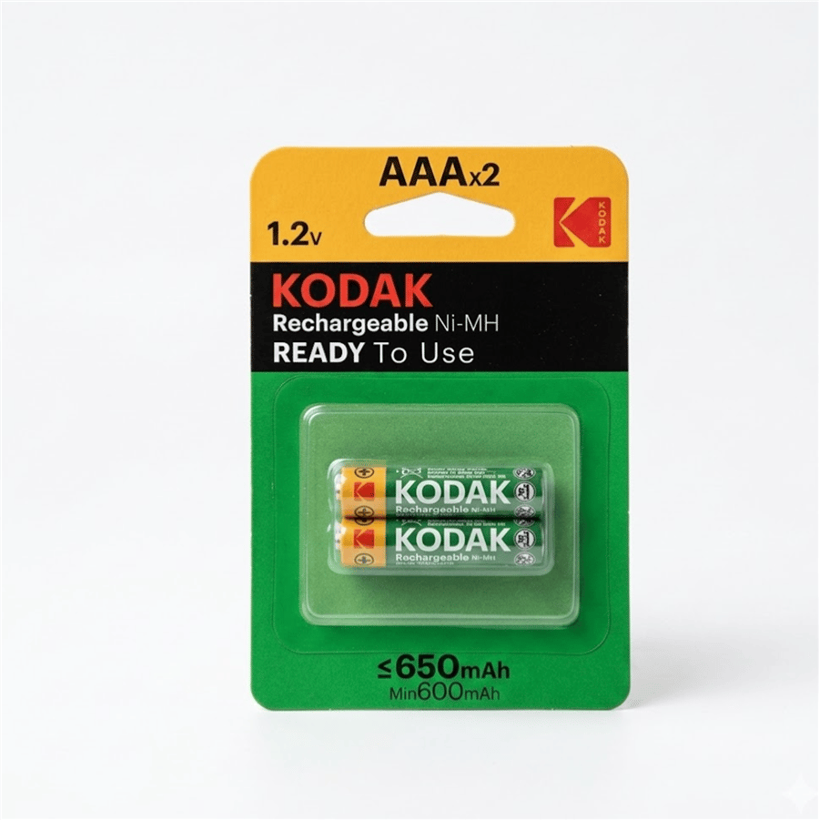 Kodak 650 mAh 2 Adet AAA Şarjlı İnce Pil