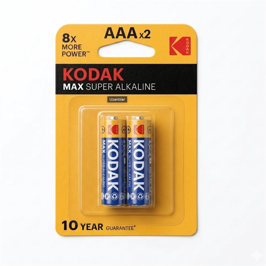 KODAK 2 ADET MAX ALKALİN İNCE PİL-AAA
