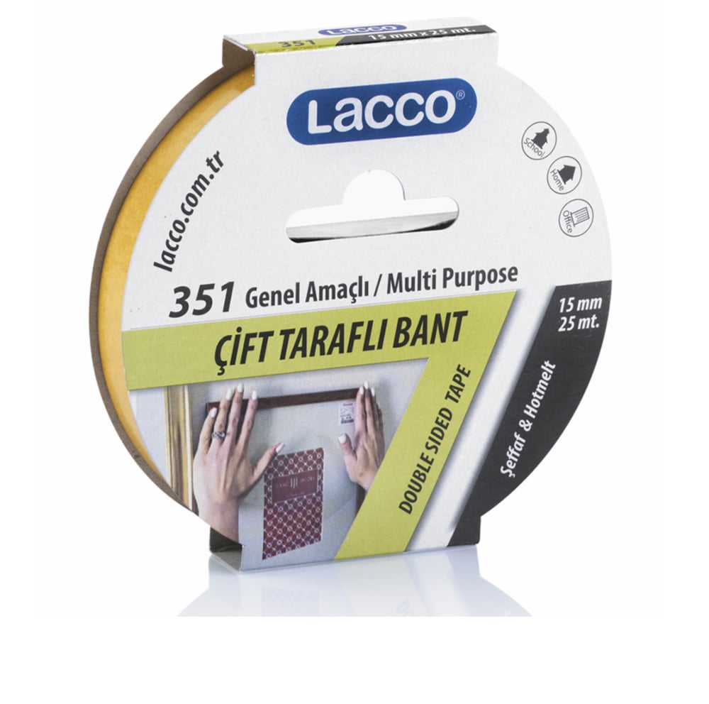 Lacco Çift Taraflı Bant 15 mm x 25 m 