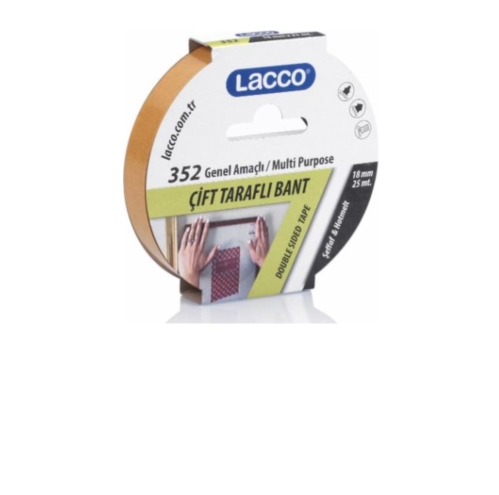 Lacco Çift Taraflı Bant 18 mm x 25 m 