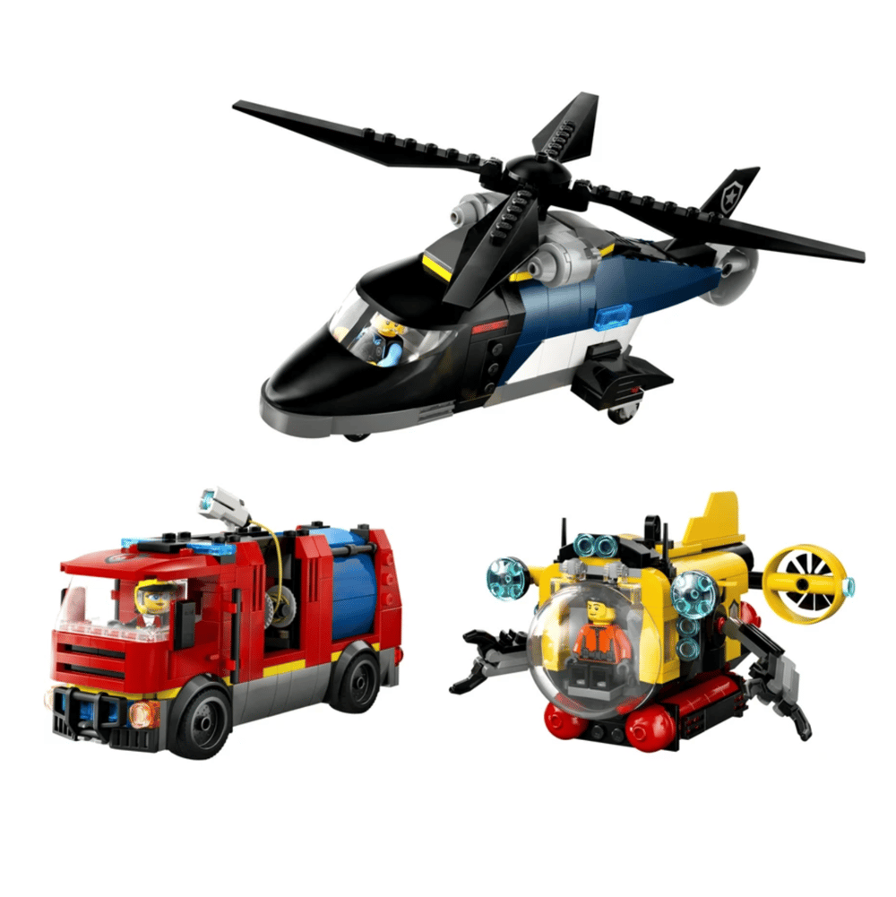 LEGOCity Helikopter, İtfaiye Kamyonu ve Denizaltı Karışımı