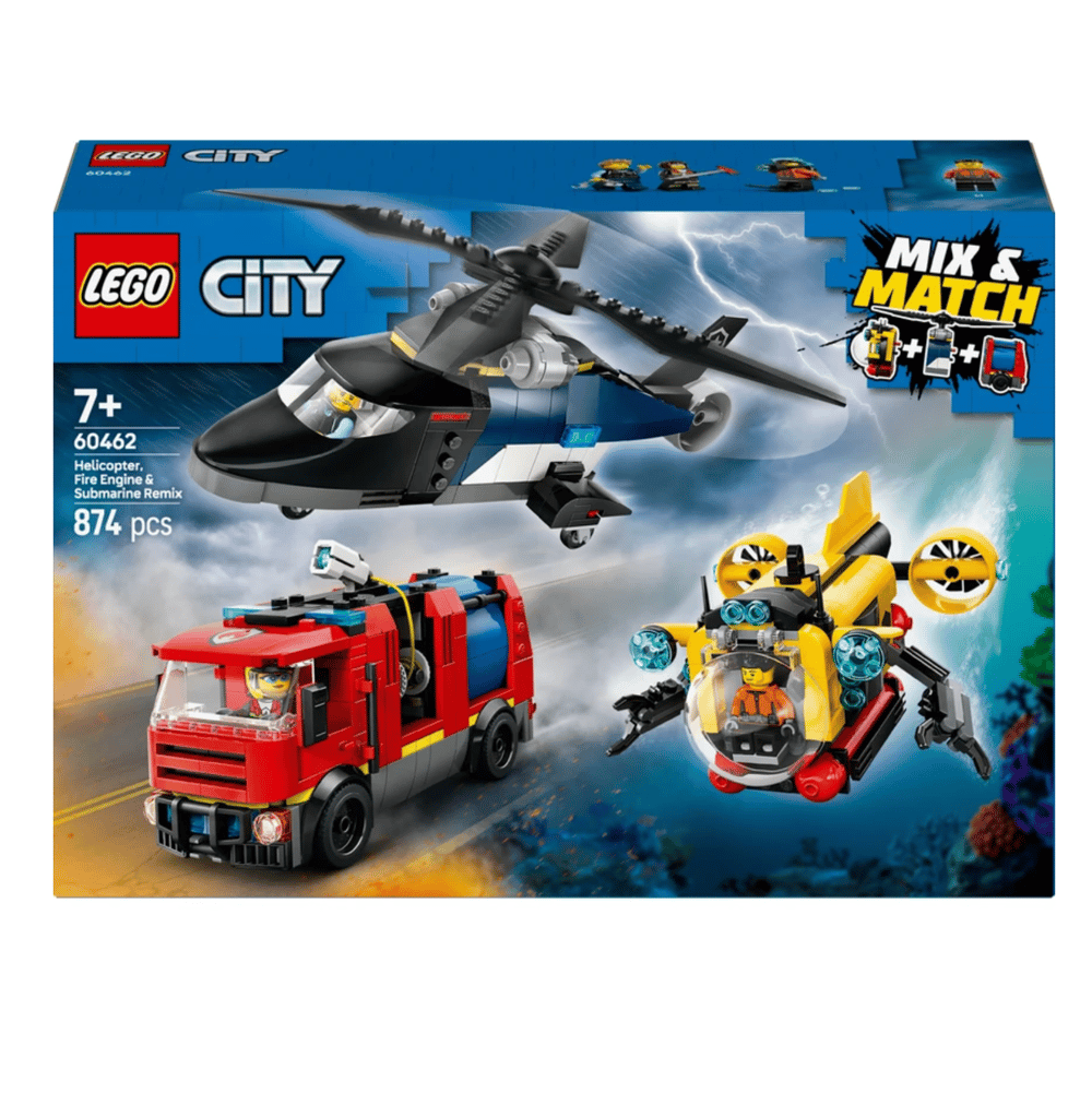LEGOCity Helikopter, İtfaiye Kamyonu ve Denizaltı Karışımı