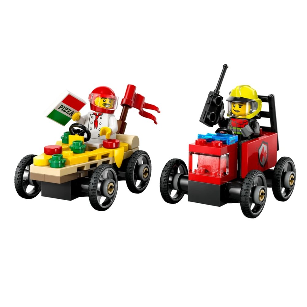 LEGO City Pizza Arabası İtfaiye Kamyonuna Karşı Yarış Arabası Paketi