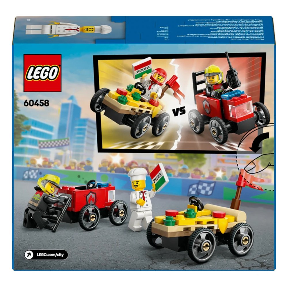 LEGO City Pizza Arabası İtfaiye Kamyonuna Karşı Yarış Arabası Paketi