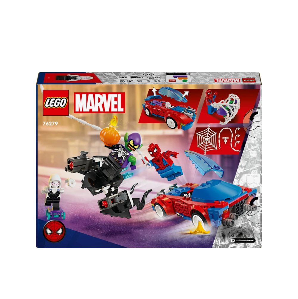 LEGO Marvel Örümcek Adam Yarış Arabası ve Venom Green Goblin