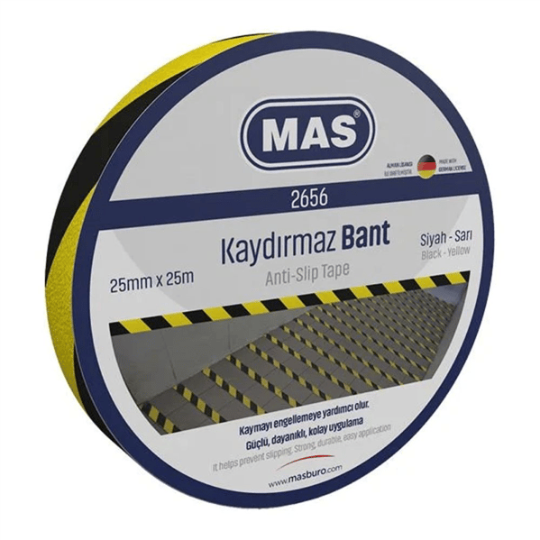 MAS KAYDIRMAZ BANT 25MM*25MT SARI&SİYAH