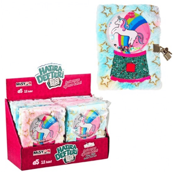 Misyon Unicorn Peluş Kilitli Hatıra Defteri 12’li Set