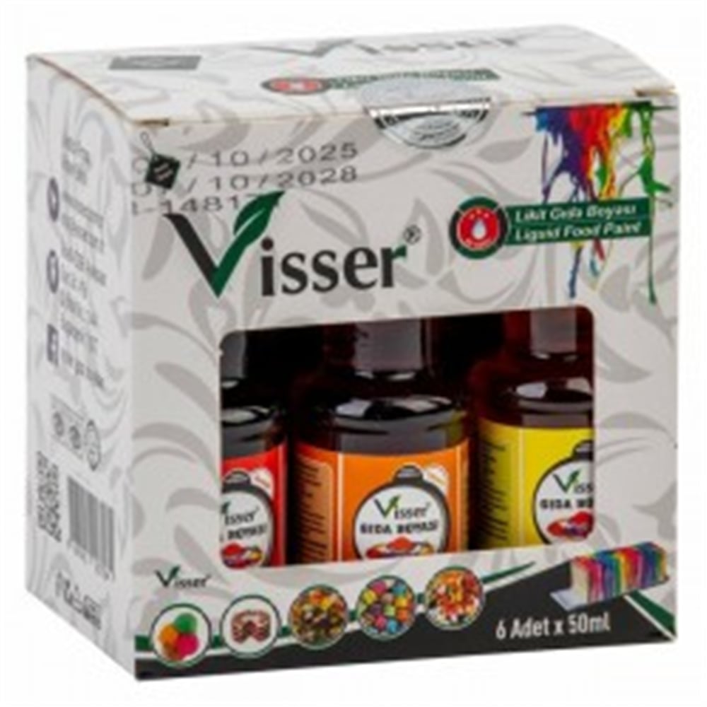 MİSYON VİSSER LİKİT GIDA BOYASI KARIŞIK 6 LI