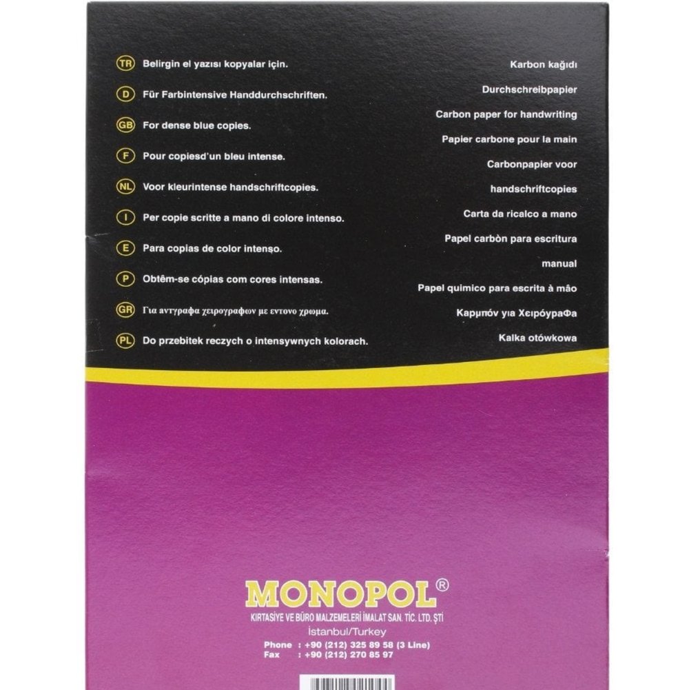 Monopol 3102 A4 Siyah Karbon Kağıdı 100’lü