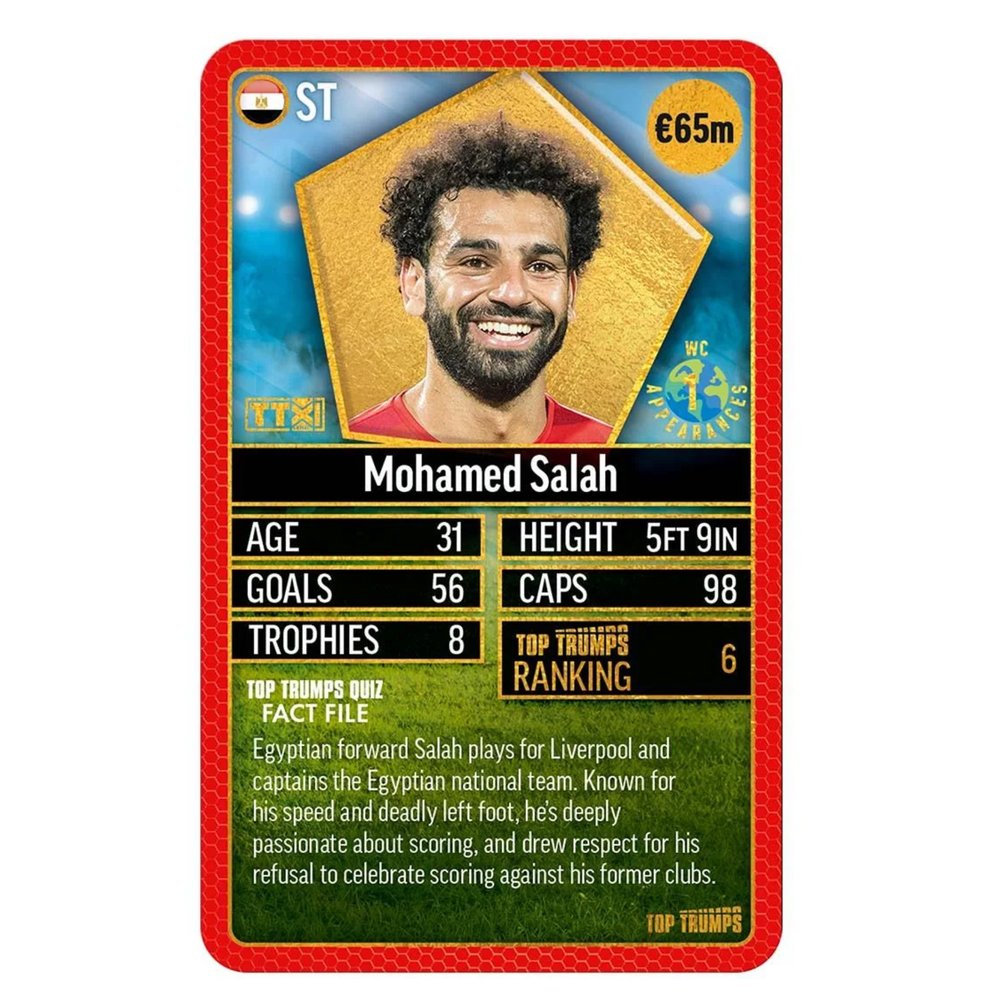 Winning Moves Top Trumps Dünya Futbol Yıldızları 4/6 Kırmızı