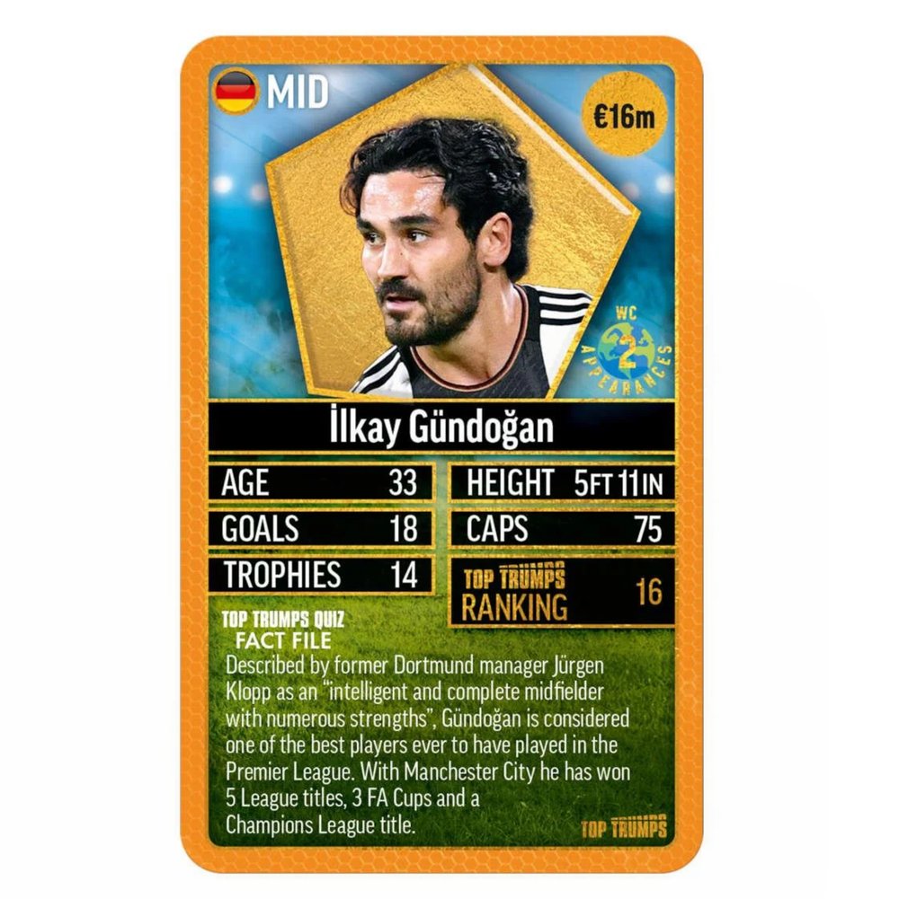 Winning Moves Top Trumps Dünya Futbol Yıldızları 6/6 Turuncu