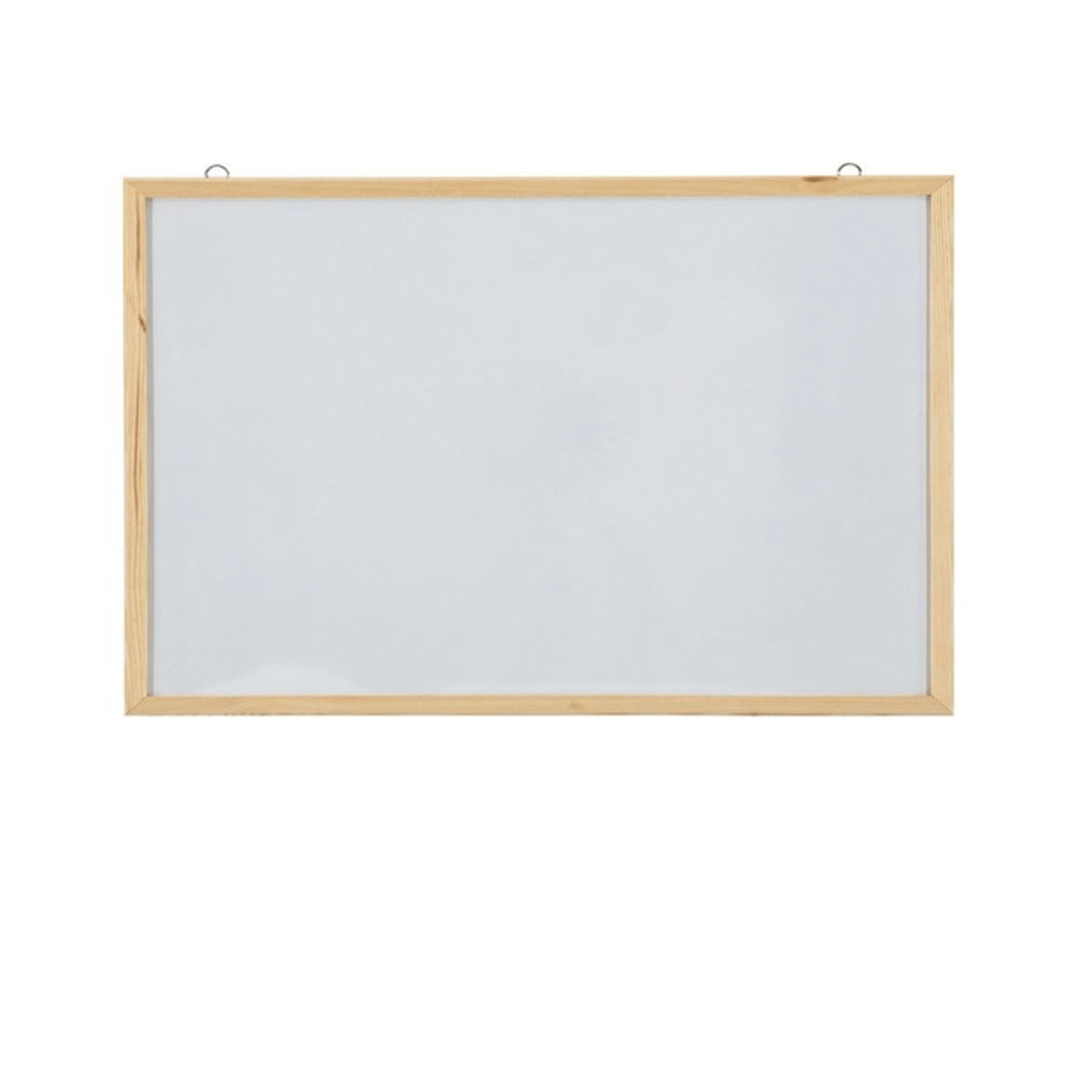 NOKI 60*90 AHŞAP ÇERÇEVELİ LAMİNANT YÜZEY DEMONTE BEYAZ YAZI TAHTASI