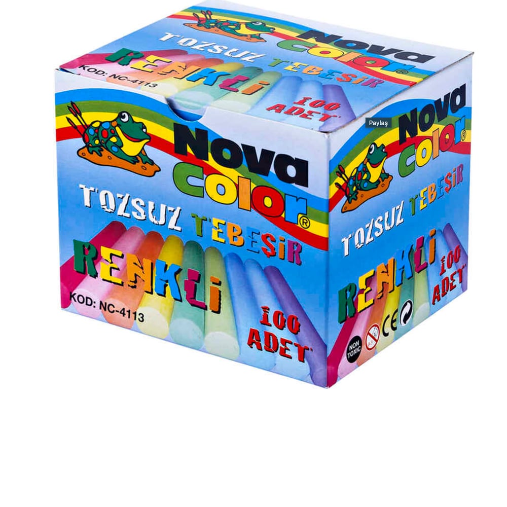 Nova Color NovaColor Tozsuz Tebeşir Renklı 100'lü