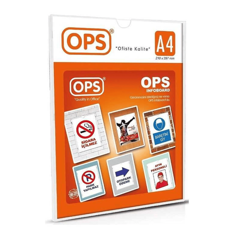 OPS DP070 A4 Duvar Tipi Afiş Taşıyıcı Şeffaf Kap 