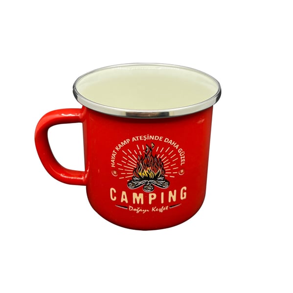 Orcamp OUT-1900 Kırmızı Adventure Emaye Kupa 330 ml 