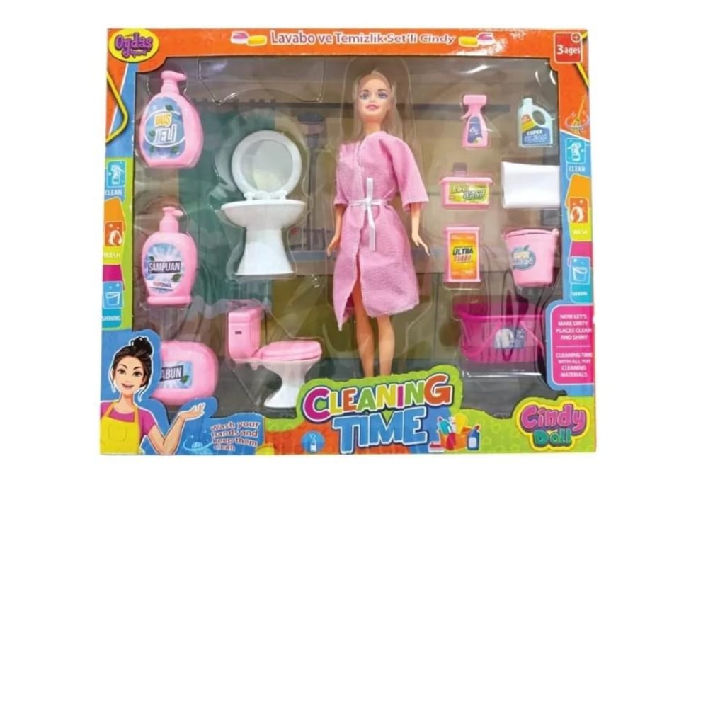 OYDAS 02452 CINDY DOLL LAVABO VE TEMIZLIK SET BEBEK
