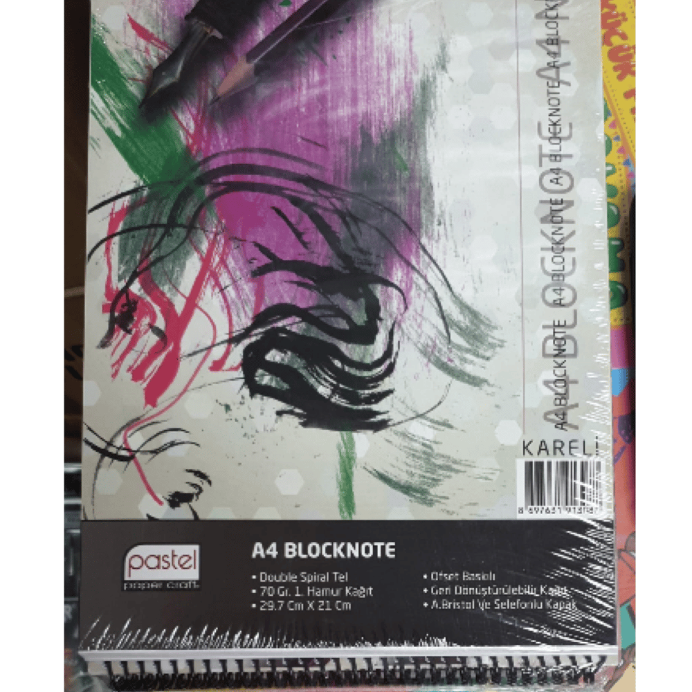 PASTEL A4 SPİRALLİ BLOKNOT KARELİ 40 YP