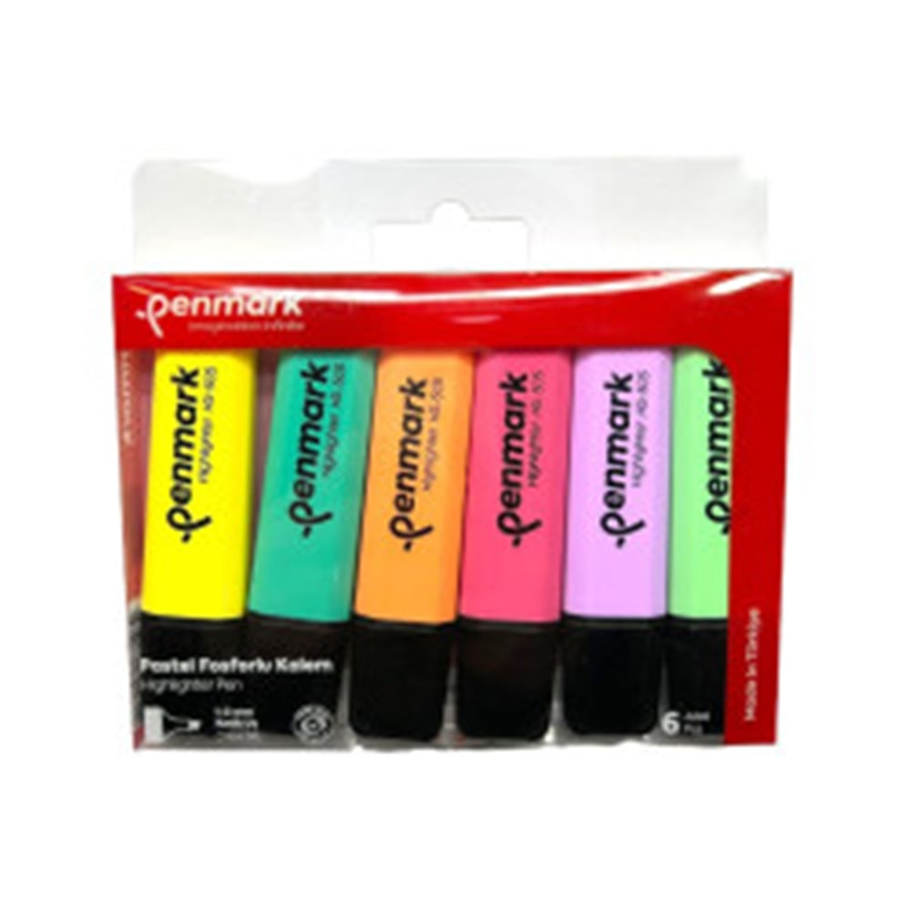 PENMARK FOSFORLU KALEM 6 LI ASETAT KARIŞIK RENK PASTEL
