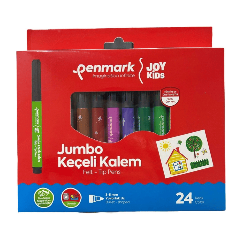 PENMARK SÜPER YIKANABİLİR JUMBO KEÇELİ KALEM SET 24 LÜ