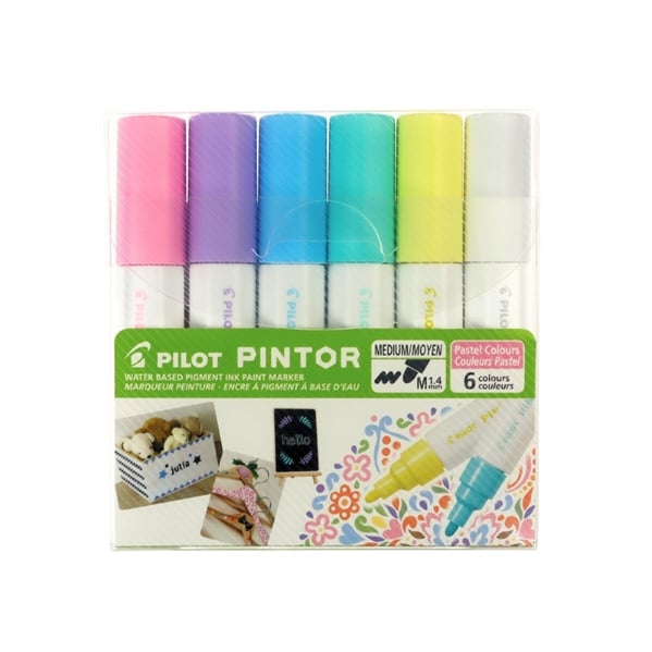 Pilot Pintor M 6 Renk Pastel Su Bazlı Marker Kalem Seti Boya Kalemi
